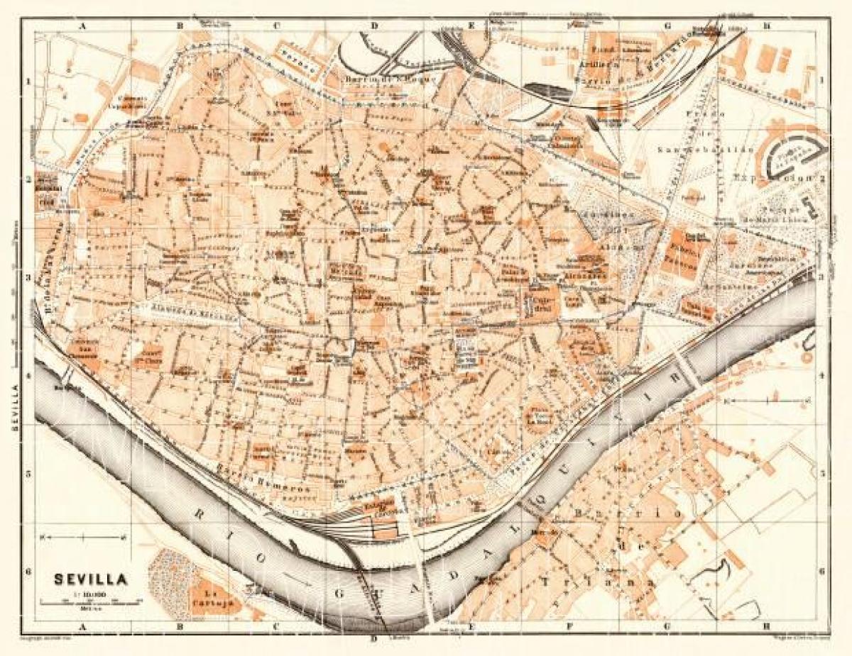 peta kota tua Seville, spanyol