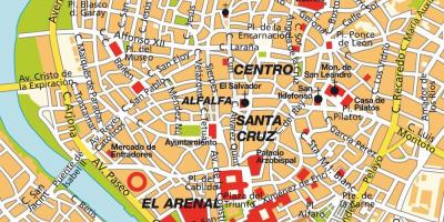 Peta dari Seville, spanyol city centre