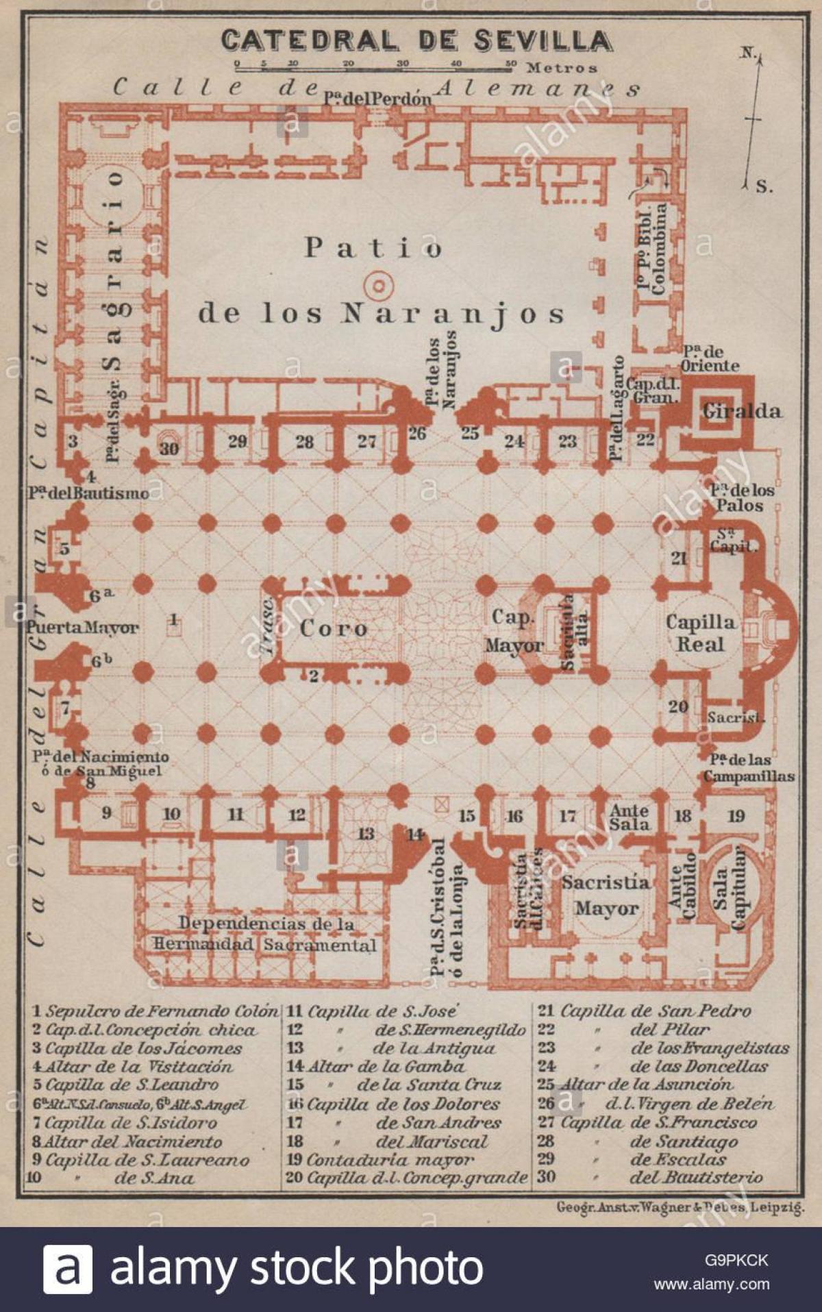 peta dari katedral Seville